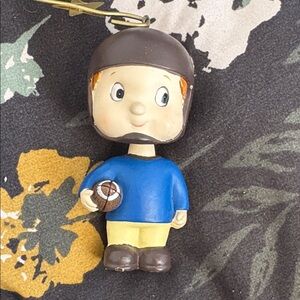 Kids Football Boy Figurine Keychain - Blue & Yellow
